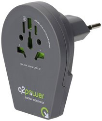 Świat adapterów podróżnych do CH+IT+BRA 2xUSB Adapter podróżny Q2 Power q2-1-1.00210-TH
