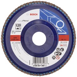 X551 Expert for Metal z imponującą szybkością usuwania materiału z powierzchni metalowych — X551 Expert for Metal jest kompatybilny ze szlifierkami kątowymi. Tarcza lamelkowa Bosch Accessories X551 2608607368 Średnica 125 mm 1 szt.