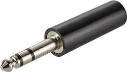 Złącze męskie jack 6,35 mm TRU COMPONENTS 733016, niklowany, złącze męskie proste, 1 szt.