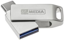 Verbatim MyDual – 64 GB – USB Type-A / USB Type-C – 3.2 Gen 1 (3.1 Gen 1) – obrotowa ramka – srebrny Pendrive USB MyMEDIA 69270, 1 szt.