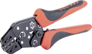 Szczypce zaciskowe z mechanizmem grzechotkowym do izolowanych złączy kablowych 0,25-2,5 mm² Zaciskarka C.K T3680A, 0.25 do 2.5 mm²