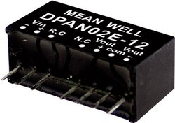 Moduły przetwornicy DC/DC firmy MEANWELL DPAN02 serii SIP/SIL8 Obudowa Podwójne wyjście Napięcie wejściowe: 2:1 Moc: sterowana 2W Moduł przetwornicy DC/DC Mean Well DPAN02B-12 DPAN02B-12, 2 W, 83 mA, 1 szt.