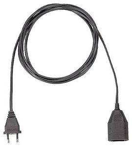 Bachmann 233.186 zasilanie przedłużacz  2.5 A czarny 5.00 m H03VVH2-F 2X 0,75 mm²