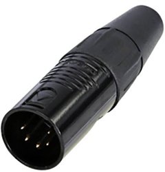 Złącze męskie XLR Rean AV RC5M-B RC5M-B, złącze męskie proste, 1 szt.