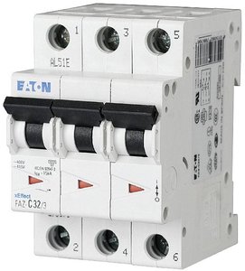 Wyłącznik automatyczny Eaton FAZ-C63/3 278879, 400 V/AC, 63 A