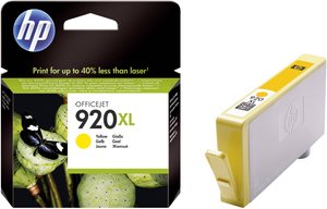 Tusz HP 920XL, CD974AE, oryginalny, żółty