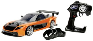 Samochód RC dla początkujących JADA TOYS Fast & Furious RC Drift Mazda RX-7, 1:10, Elektryczny, RtR