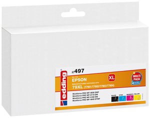 Edding Tusz Zamiennik Epson 79XL, T7901, T7902, T7903, T7904 Czarny, Cyjan, Magenta, Żółty  atrament Edding EDD-497 18-497, 1 szt.