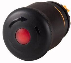 Przycisk STOP/uchwyt, podświetlany, czarny, odblokowanie przez obrót Przycisk stop/wstrzymaj Eaton M22S-PVLT  czarny  odkręcenie 1 szt.