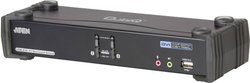 2-portowy przełącznik KVM Aten do urządzeń wejściowych USB i systemów dwuekranowych DVI z transmisją dźwięku i hubem USB 2.0  Przełącznik KVM, DVI ATEN CS1782A, USB, 2560 x 1600 Pixel, Ilość przełączalnych PC: 2