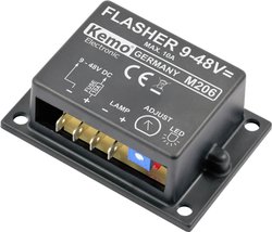 Migacz do żarówki lub żarówki LED 9 - 48 V/DC maks. 10 A Zestaw mrugającej lampki Kemo M206 1 szt.
