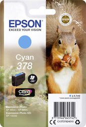 Epson atrament T3782, 378 tusz oryginalny  Cyjan C13T37824010