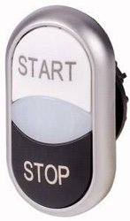 Przycisk podwójny Eaton M22-DDL-WS-GB1/GB0 pierścień przedni z tworzywa sztucznego    1 szt.