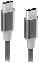 Kabel do ładowania USB sbs mobile USB-C auf USB-C-Daten- und Power Delivery 25W-Ladekabel, Złącze męskie USB-C®, 1.5 m