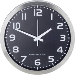 M601508 Sterowany radiowo Zegar ścienny 40 cm  aluminiowy