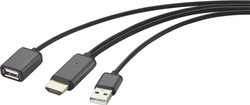 Renkforce RF-4700672 USB / HDMI adapter czarny z funkcją przesyłania strumieniowego 2.00 m