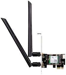 Adapter D-Link DWA-X582 AX3000 Wi-Fi 6 PCIe z Bluetooth 5.0 (MU-MIMO, dwuzakresowy, odłączana antena o dużym wzmocnieniu, WPA3, z niskoprofilowym wspornikiem, kompatybilny z Windows) Adapter WLAN D-Link AX3000 PCI-Express 2402 MB/s