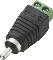 Złącze męskie RCA/Cinch TRU COMPONENTS LT-RAC-DC 735875, niklowany, złącze męskie proste, 1 szt.