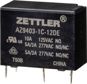 Przekaźnik mocy Zettler Electronics AZ9403-1C-12DE 2349917, monostabilny, 1 cewka, 277 V/AC, 5 A, 1 szt.