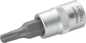 Końcówka klucza nasadowego 6,3 mm (1/4'') z końcówką T20 do uchwytu T Nasadka trzpieniowa  TOOLCRAFT T20 816082 profil T 1 szt.