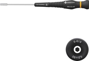 Klucz nasadowy 5,0 mm, z uchwytem rozpraszającym Wkrętak nasadowy Bernstein Tools   6-619 5 mm