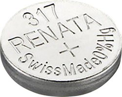 Bateria guzikowa, srebrowo-tlenkowa Renata 317 Bateria guzikowa Renata 317, 1,55 V, 10,5 mAh