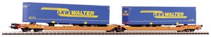 Wagon specjalny Piko H0 58979 Wagon kieszeniowy H0 T3000e Wascosa z 2 przyczepami „Walter”