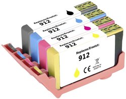 Renkforce Tusz Zamiennik HP 912, 6ZC74AE, 3YL80AE, 3YL77AE, 3YL78AE, 3YL79AE Czarny, Cyjan, Magenta, Żółty  atrament Renkforce RF-5718852, 1 szt.