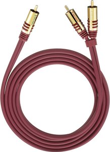 Kabel audio, Cinch Oehlbach 20565, [2x złącze męskie RCA/cinch - 1x złącze męskie RCA/cinch], 5.00 m, czerwony