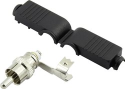 Złącze męskie RCA/Cinch 1372224, mosiądz niklowany, złącze męskie kątowe, 1 szt.