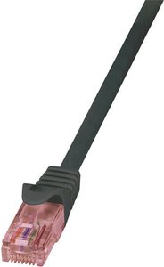 Kabel LAN LogiLink CQ2023U, 1 szt., RJ45, CAT 6, U/UTP, 0.50 m, czarny
