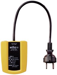 Tester gniazdek Wiha 230 V AC, CAT II z 2 bateriami AAA (45220) Tester gniazdek Wiha 45220 CAT III 300 V