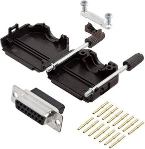 Zestaw listew żeńskich D-Sub encitech DPPK15-BK-DBCS-K 6355-0078-12, rzędy: 2, styki: 9, 180 °, 1 szt.