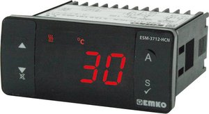 Termostat Emko ESM-3712-HCN.5.12.0.1/01.00/2.2.0.0 PTC -50 do 130 °C Przekaźnik 16 A, Przekaźnik 5 A (D x S x W) 65 x 76 x 35 mm