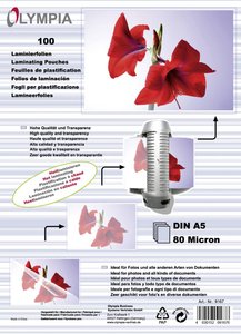 Olympia Folia do laminowania DIN A5  błyszcząca  100 szt.