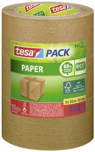 Taśma pakowa tesapack® Paper ecoLogo® - przyjazna dla środowiska, można ją rozerwać ręcznie Taśma pakowa tesa tesapack® ecoLogo® 55337-00002-01 PAPER (D x S) 50 m x 50 mm 50 m 3 szt.