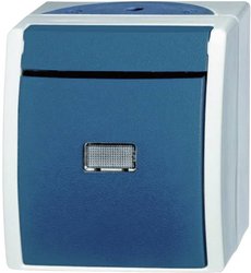 Przycisk Busch-Jaeger Ocean, natynkowy 2621 WGL-53, niebieski, zielony 1 szt.