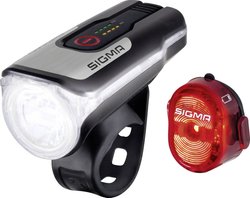 Sigma Zestaw oświetlenia rowerowego AURA 80 / Nugget Set LED akumulatorowe czarny