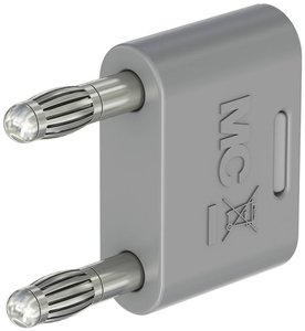 Złączka bananowa Stäubli KS-4N-19 64.4012-28 Średnica pinu: 4 mm Rozstaw kołków: 19 mm szary 1 szt.