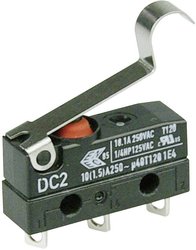 Mikroprzełącznik DC2C-A1SC 250 V/AC 10 A 1 x wł/(wł) ZF IP67 chwilowy 1 szt.