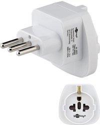 Przejściówka, adapter podróżny Goobay 45375, wtyczka Włochy, kolor biały