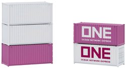 Kontener H0 20&#39, JEDEN, zestaw 5 szt Faller 20' ONE 182052 H0 Kontener H0