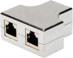 Przejściówka, adapter LAN RJ45 Digitus AT-AG 2X8/8 [2x złącze męskie RJ45 - 1x złącze męskie RJ45]