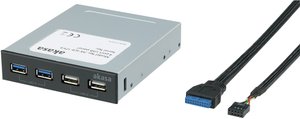 Panel przedni hub USB 2.0, USB 3.2 Gen 1 Akasa  4 Porty  czarny