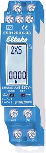 Cyfrowo regulowany wielofunkcyjny przekaźnik impulsowy. 1 + 1 S. bezpotencjałowy 16A / 250V AC Eltako 21200302 Przełącznik przepięciowy ESR12DDX-UC, 2000 W, 8 A