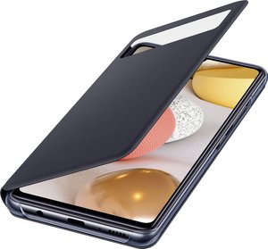 Samsung S View Wallet Cover EF-EA426 Cover Samsung Galaxy A42 5G czarny Pokrowiec flip, Odporny na wstrząsy
