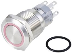 Przycisk wandaloodporny TRU COMPONENTS LAS1-AGQ-11E/R/24V/S TC-10090928, 20 mm, 250 V/AC, 3 A, 1 szt.