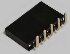 Listwa gniazdowa jednorzędowa 5-biegunowa, kątowa, pozłacana, raster 2,54 mm, nierozdzielna BKL Electronic 10122214 Listwa złączy żeńskich (standardowa) 1 szt.