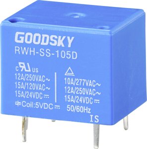 Przekaźnik drukowany GoodSky RWH-SS-105D RWH-SS-105D, monostabilny, 1 cewka, 110 V/DC, 15 A, 1 szt.