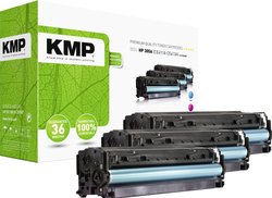 KMP Toner, zestaw Zamiennik HP 305A, CE411A, CE412A, CE413A Cyjan, Magenta, Żółty 3400 strony KMP 1233,0030 Kaseta tonera 1 zest.
